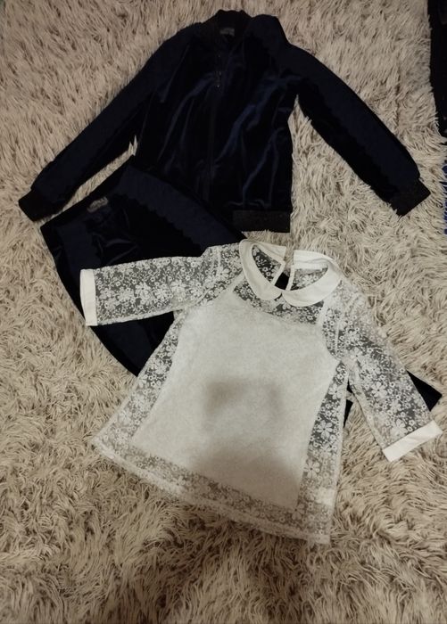 Бомбер, пиджак,лосины, блузка Зиронька р.134 б.у
