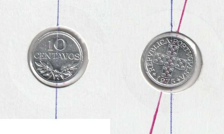 10 Centavos 1975 Aluminio Eixo Deslocado