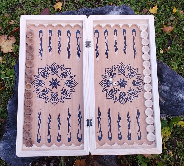 Нарди фанера+дерев'яні 50 см на 50 см