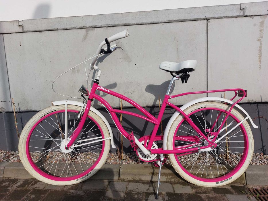 Rower damski miejski Fera różowy pink vintage piękny oryginalny uroczy Gdańsk Przymorze Wielkie