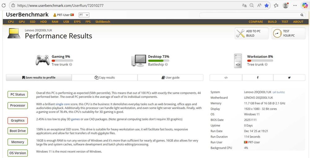 LENOVO Thinkpad X1 Carbon G7 I7 16Gb 256Gb Wifi e 4G W11Pro B ESTADO