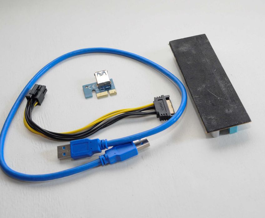 ‼️Райзер, перехідник, подовжувач, плата розширення VER006C USB 3.0 PCI-E 1X-16X Riser для відеокарт 60см sata