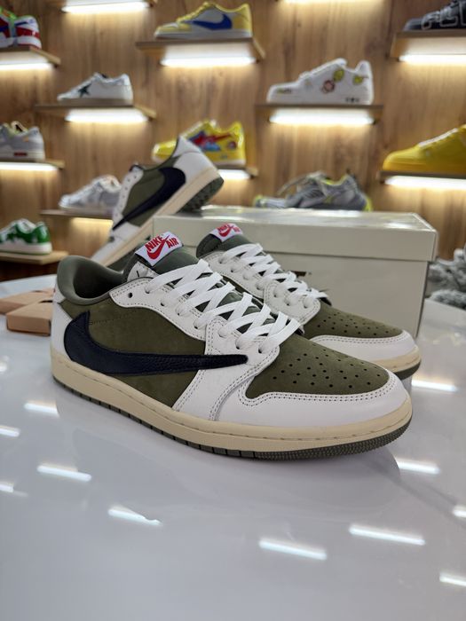 Кросівки Nike Air Jordan 1 Low x  Travis Scott “Medium Olive” Cactus Jack Off White
