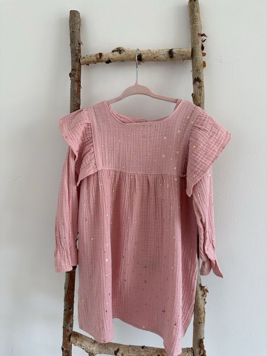 РозпродажРожеве плаття Zara Туреччина / нове / муслін / розміри 92–128