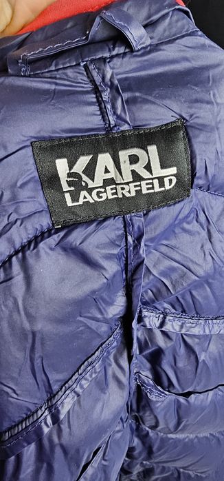 Kurtka kurteczka puchową karl Lagerfeld kl granatowa L 40 czerwona