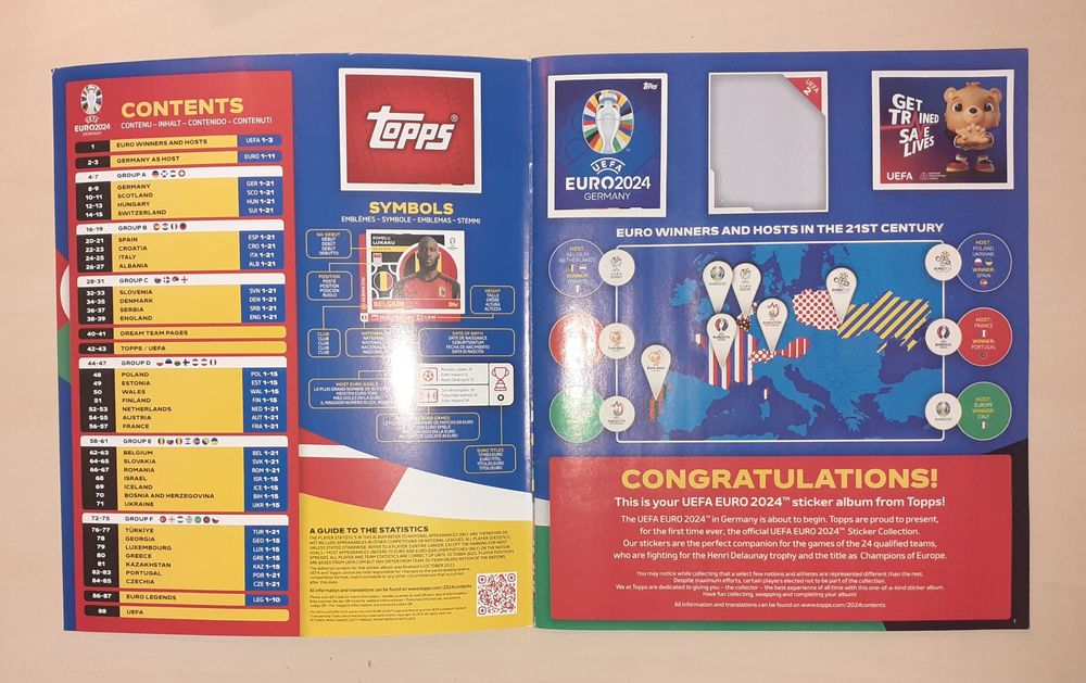 Caderneta Topps Uefa Euro 2024 Quase Completa 82% Cromos Colados (593/728) Muito Bom Estado