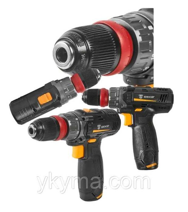 Акумуляторний шурупуверт DEKO (12 В, 1.5 А·год, 20 Н·м) дві батареї