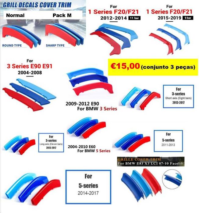 4 tampas de válvulas BMW ou ///M com e Sem porta-chaves