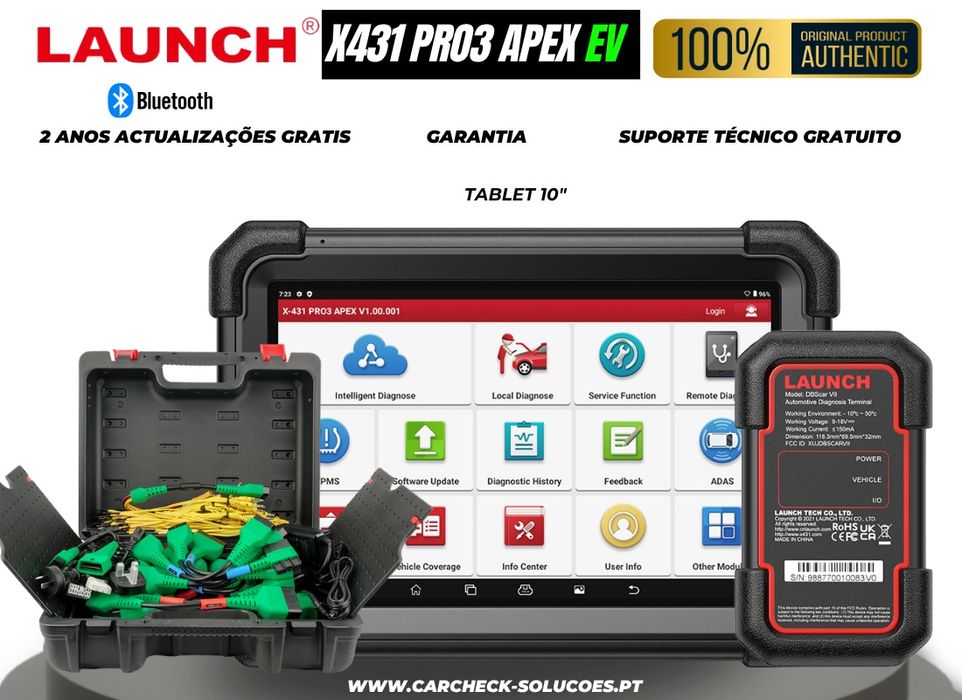 Launch X431 PRO3 APEX EV – Versão com KIT Elétricos