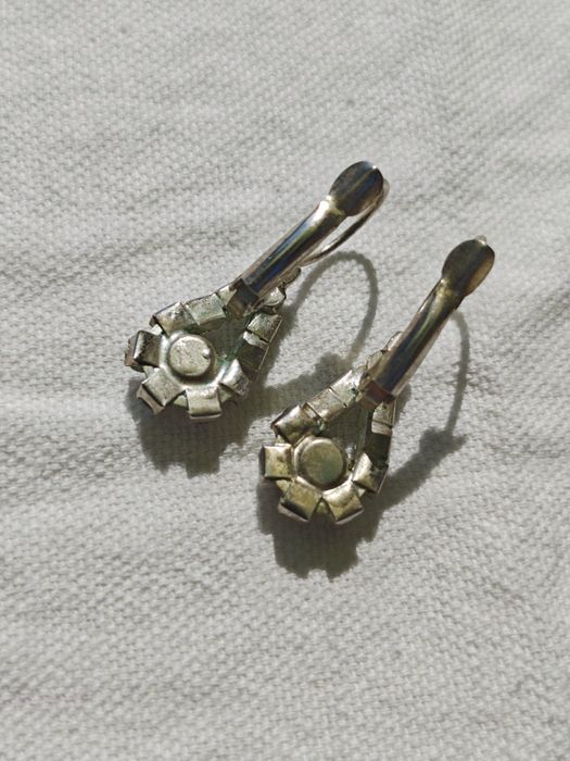 Srebrne kolczyki vintage z kryształkami