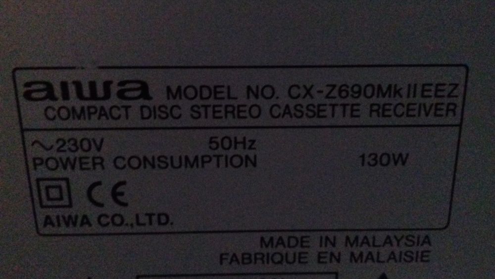 aparelhagem aiwa a funcionar