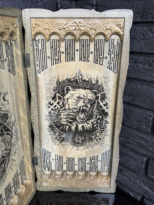 Резные деревянные нарды Викинги | Скандинавская мифология