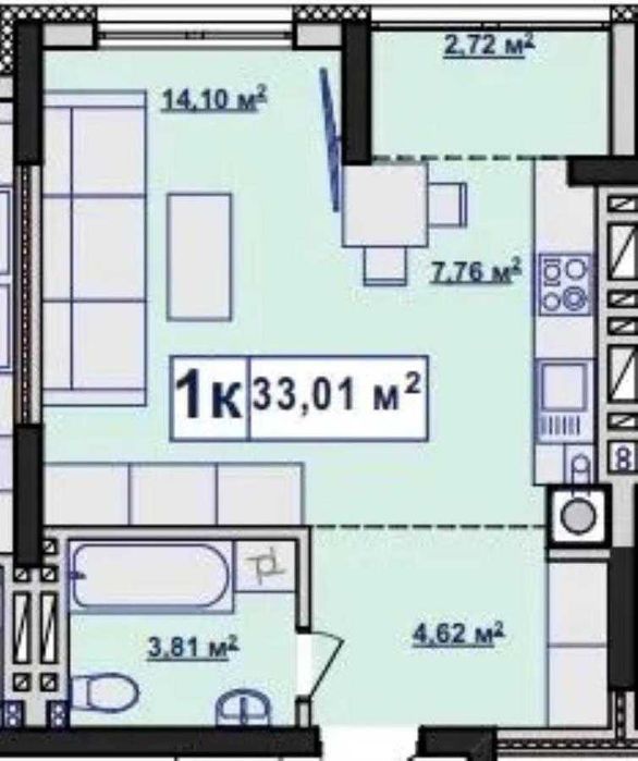 ПРОДАЖ 1-КІМНАТНОЇ КВАРТИРИ | 33 м² | біля міського ОЗЕРА