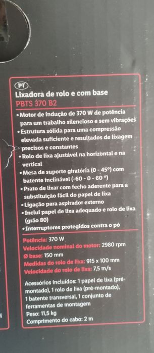 Lixadora de rolo com base Parkside