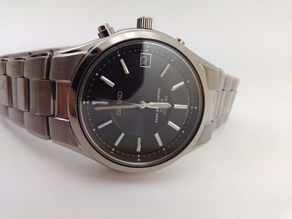 Японские мужские часы Seiko Solar SBTM193 титан, радиоконтроль, сапфир