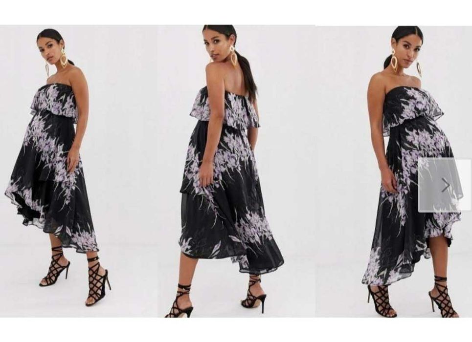 ASOS sukienka asymetryczna 42 szyfonowa