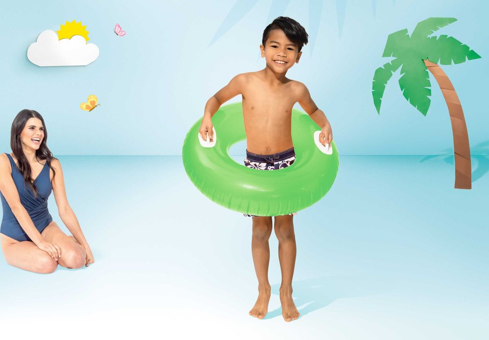 Koło dmuchane do pływania neonowe 76 cm z uchwytami INTEX 59258