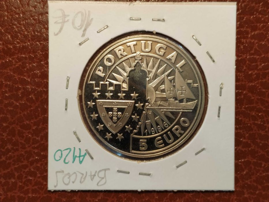 A120 moeda de 5 euro de 1996 UNC Portugal Filipa de Lencastre (barcos)