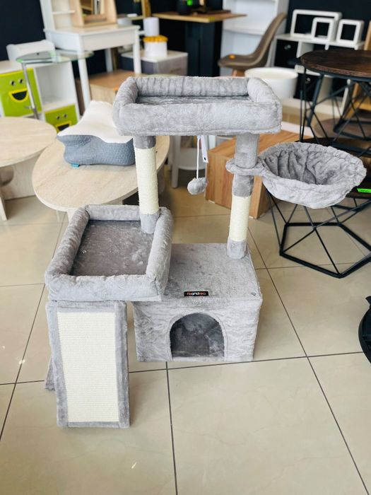 Drapak dla kota legowisko domek Materiał sizal szary 85cm
