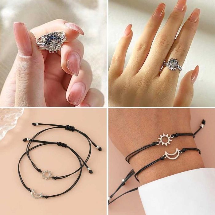 Conjunto de Pulseiras, Colar e anel.