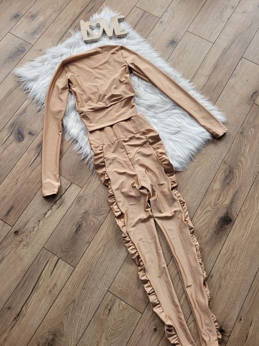 Komplet Lycra La loca top I leginsy złoty Gold