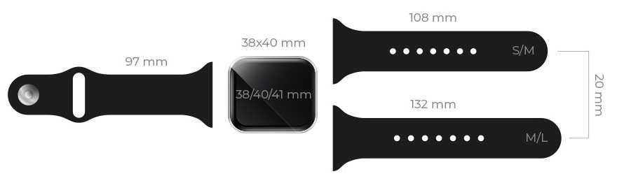 Pasek M / L do Apple Watch 38 / 40 / 41 mm kolor: kość słoniowa