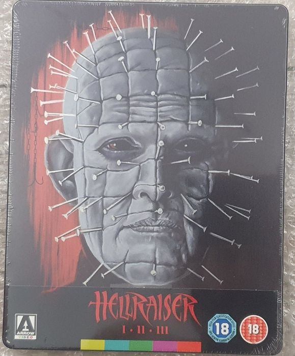 Pakiet filmów 3x blu-ray "Hellraiser 1,2,3" limitowany Steelbook 
Jest to wydanie limitowane w kolekcjonerskim STEELBOOKU.