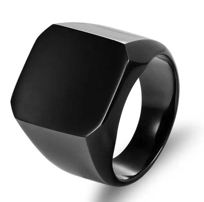 Anel de mesa Nº22 preto em aço - Unissexo