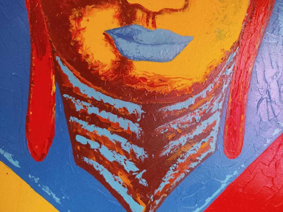 Tela de buda, pintada a óleo.