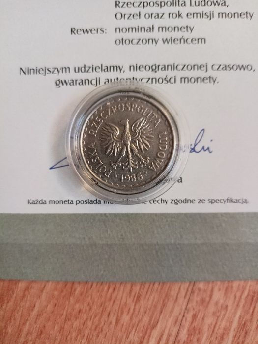 Moneta 1 zł z certyfikatem