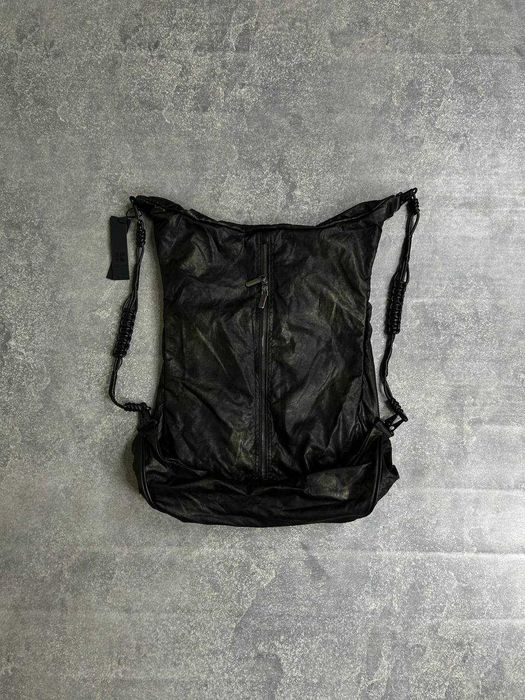 Шкіряна Сумка-рюкзак чорна black shopping bag черный рюкзак opium