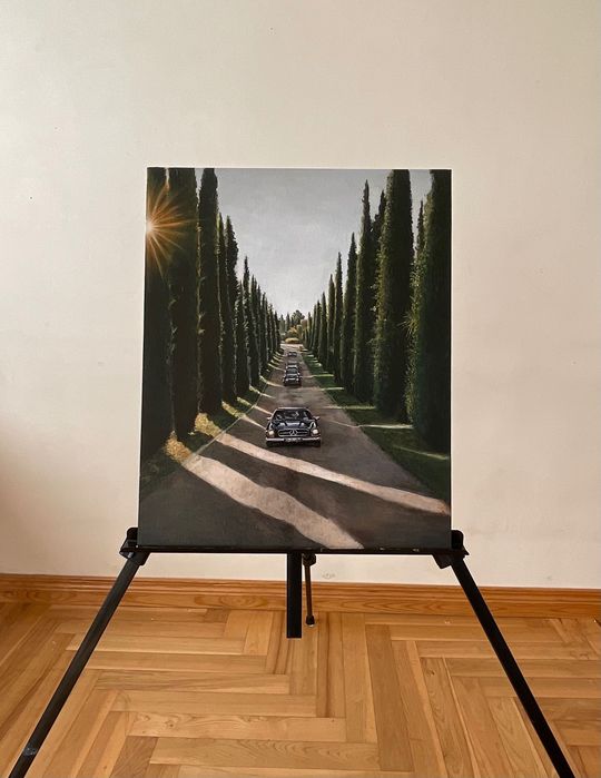 Obraz Pejzaż Toskania 40x50cm płyta malarska - ręcznie malowany