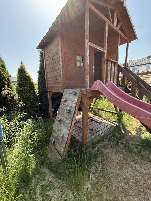 Drewniany domek dla dzieci plac zabaw kiełczów psie pole