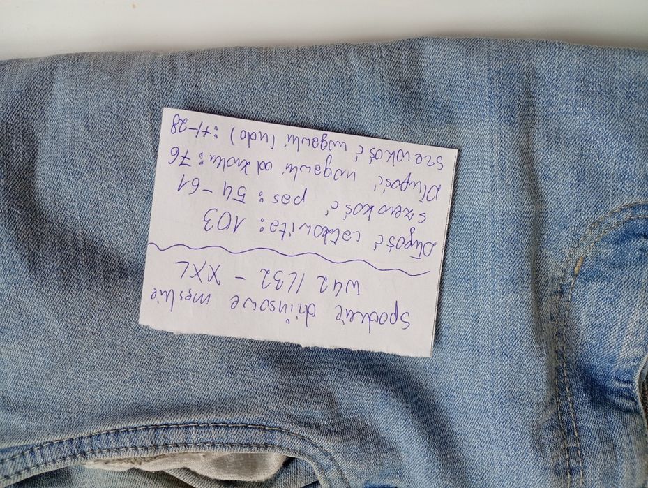 Spodnie dżinsowe męskie jasnoniebieskie xxl