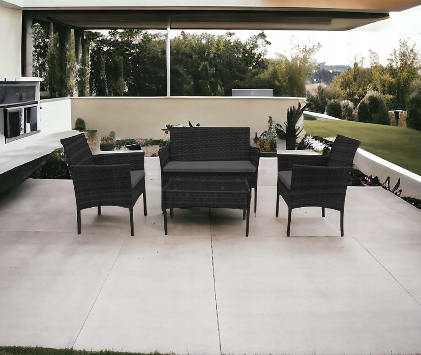 Meble ogrodowe technorattan stolik szkło kolory