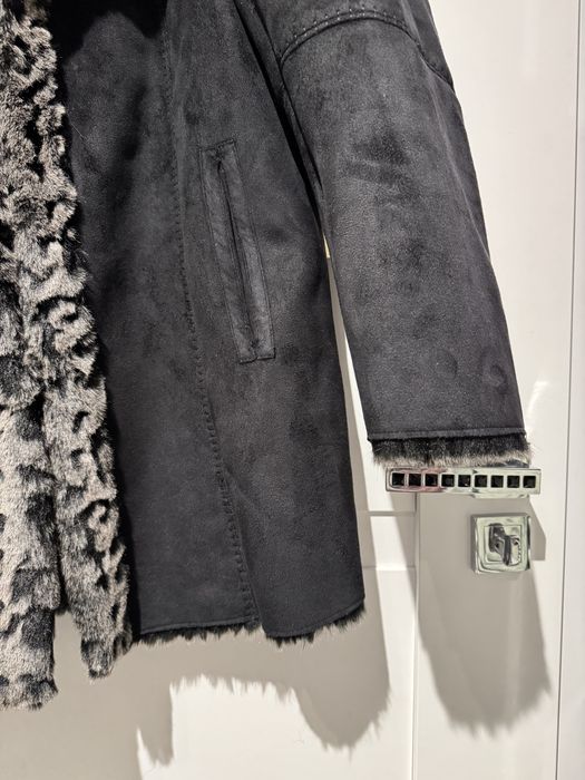 Dennis by Dennis Basso Faux Fur Coat reversible L płaszcz damski nowy