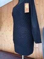 Śliczny sweterek tunika z długim rękawem i kryształkami Swarowskiego