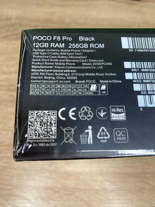 Poco F8 PRO 12/256 GB Black Запечатанный с зарядкой в комплекте