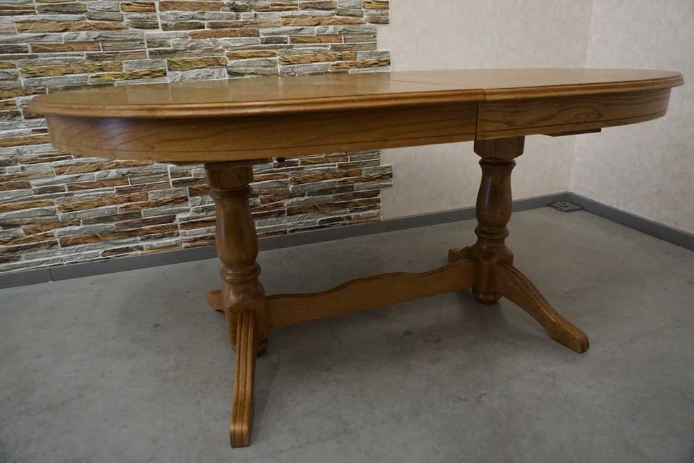 Stół Dębowy Owalny Rozkładany 3 Wstawki szer. 160 cm / 201 cm / 242 cm / 283 cm  (L-214)