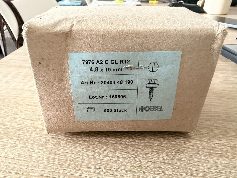 Wkręty ze stali nierdzewnej Goebel 4,8x19 mm, 500 sztuk