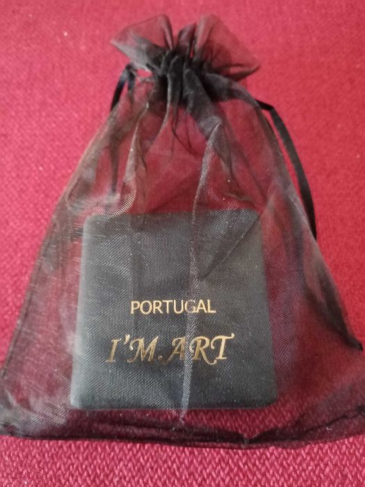 Coração filigrana dourado e esmalte azul