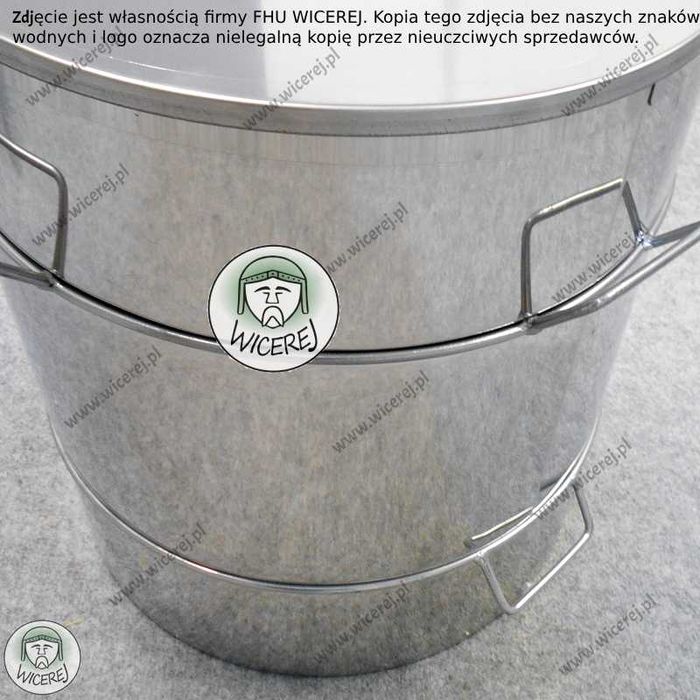 Odstojnik do miodu Nierdzewny 60L z SITEM i z Profilowanym Stożkiem