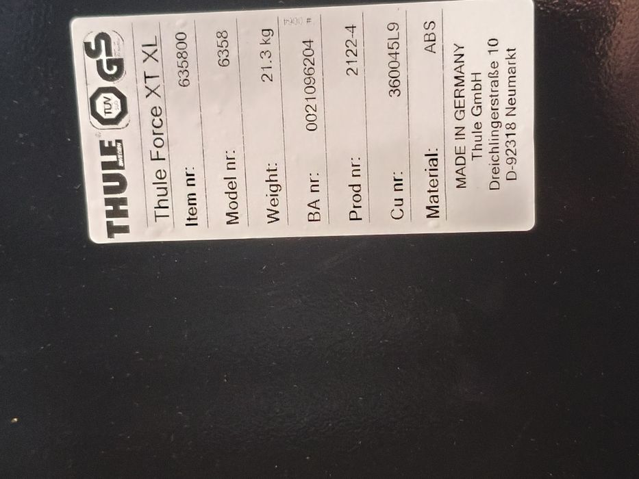 BOX dachowy THULE FORCE XT XL 500l, bagażnik Thule  Motion XT XL Bl.gl