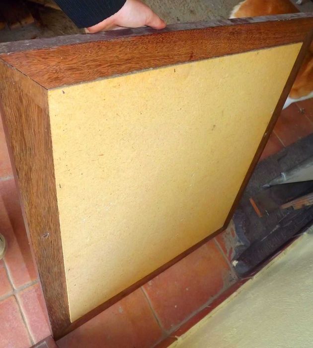 4 espelhos grandes com moldura de madeira