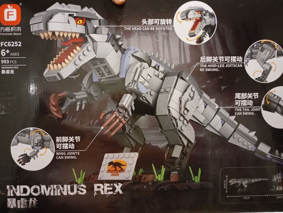 Klocki indominus rex dinozaur duży