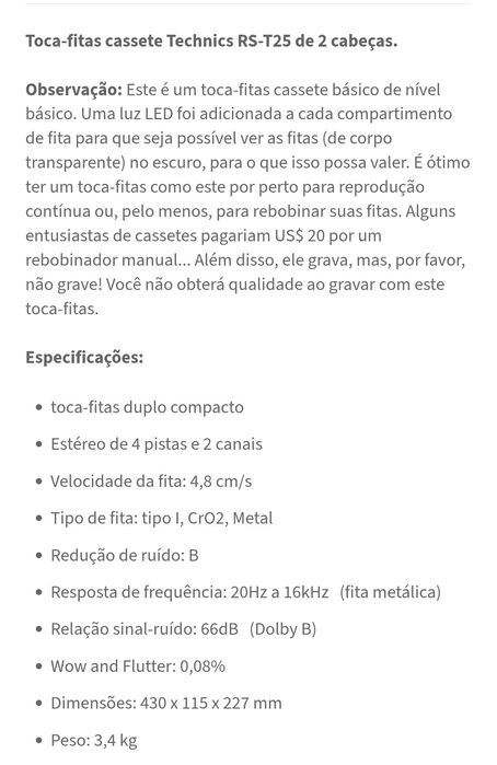 Technics Deck Cassettes RS T25