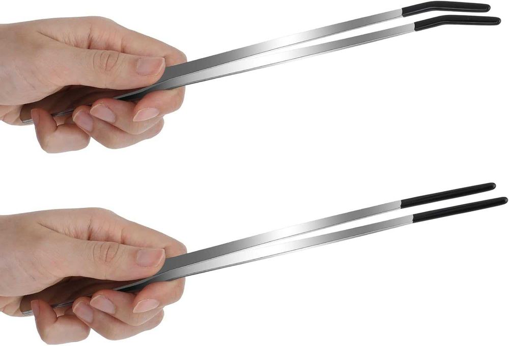 Pęsety ze stali nierdzewnej, szczypce do pokarmu z gumową końcówką