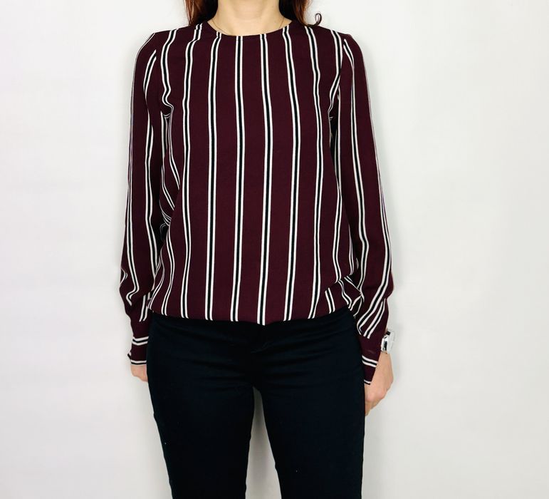 Bordowa bluzka w pionowe paski XS 34 Vero Moda