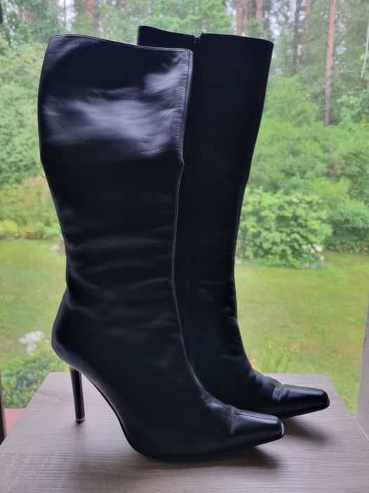 Kozaki czarne skóra naturalna rozmiar 40