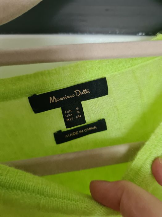 Sweter limonkowy r. 36 Massimo Dutti